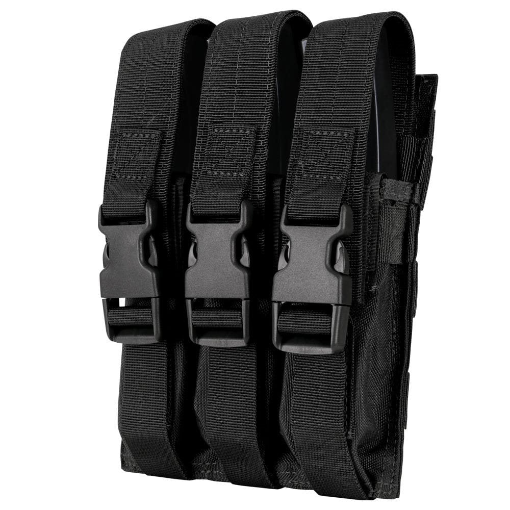 Funda MOLLE triple para 3 cargadores MP5 en Cordura 1000D con cierre VELCRO y hebilla FASTEX, tamaño aprox. 21x16 cm