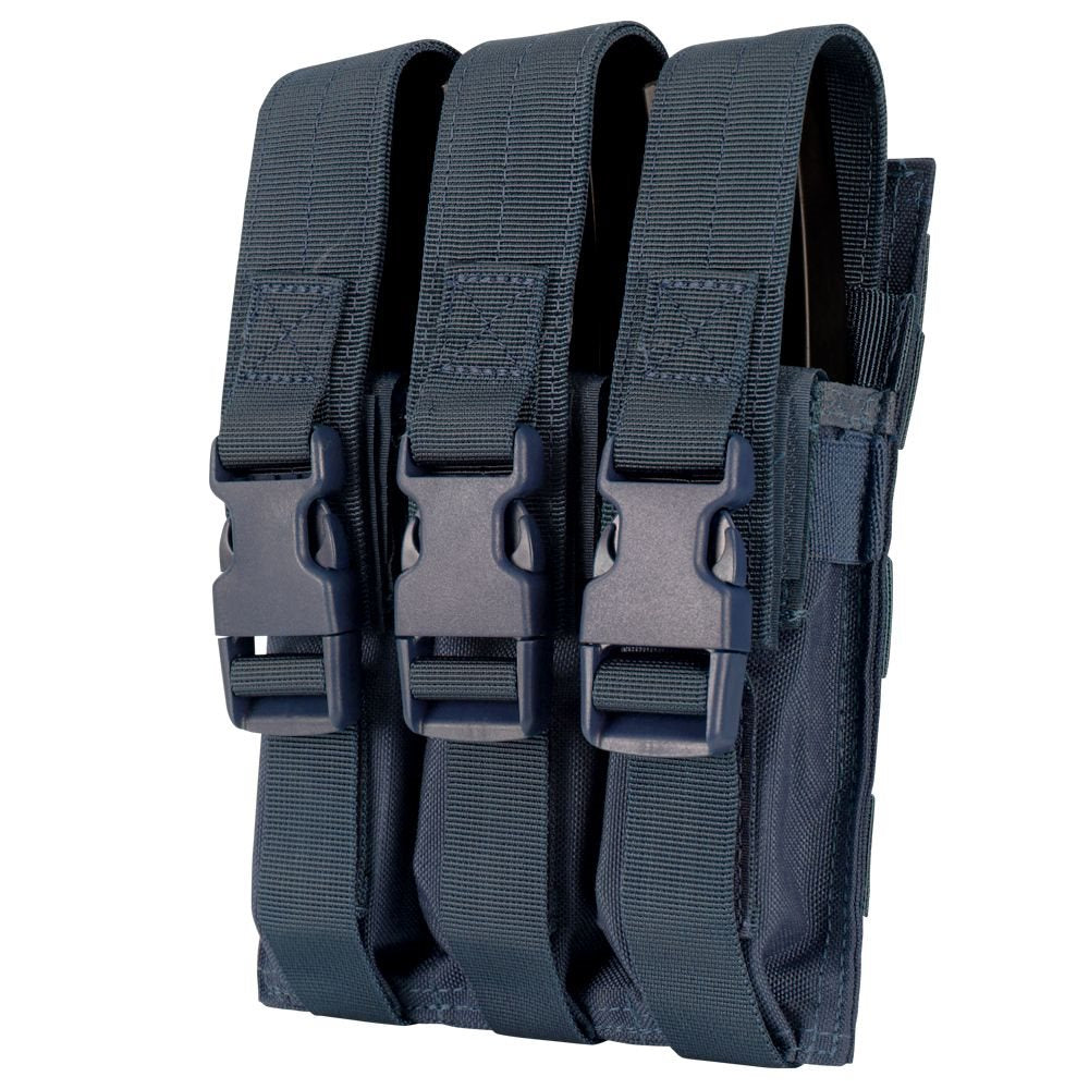 Funda MOLLE triple para 3 cargadores MP5 en Cordura 1000D con cierre VELCRO y hebilla FASTEX, tamaño aprox. 21x16 cm