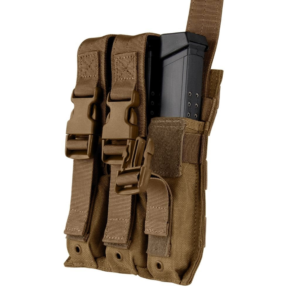 Funda MOLLE triple para 3 cargadores MP5 en Cordura 1000D con cierre VELCRO y hebilla FASTEX, tamaño aprox. 21x16 cm