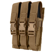 Funda MOLLE triple para 3 cargadores MP5 en Cordura 1000D con cierre VELCRO y hebilla FASTEX, tamaño aprox. 21x16 cm