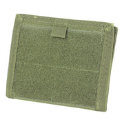 Funda MOLLE para documentos verde abierta, con dos ventanas transparentes 11 x 8,5 cm y correas para anclaje MOLLE