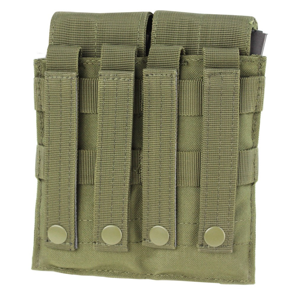 Bolsa MOLLE doble para cargadores M4 en verde con cierre de velcro