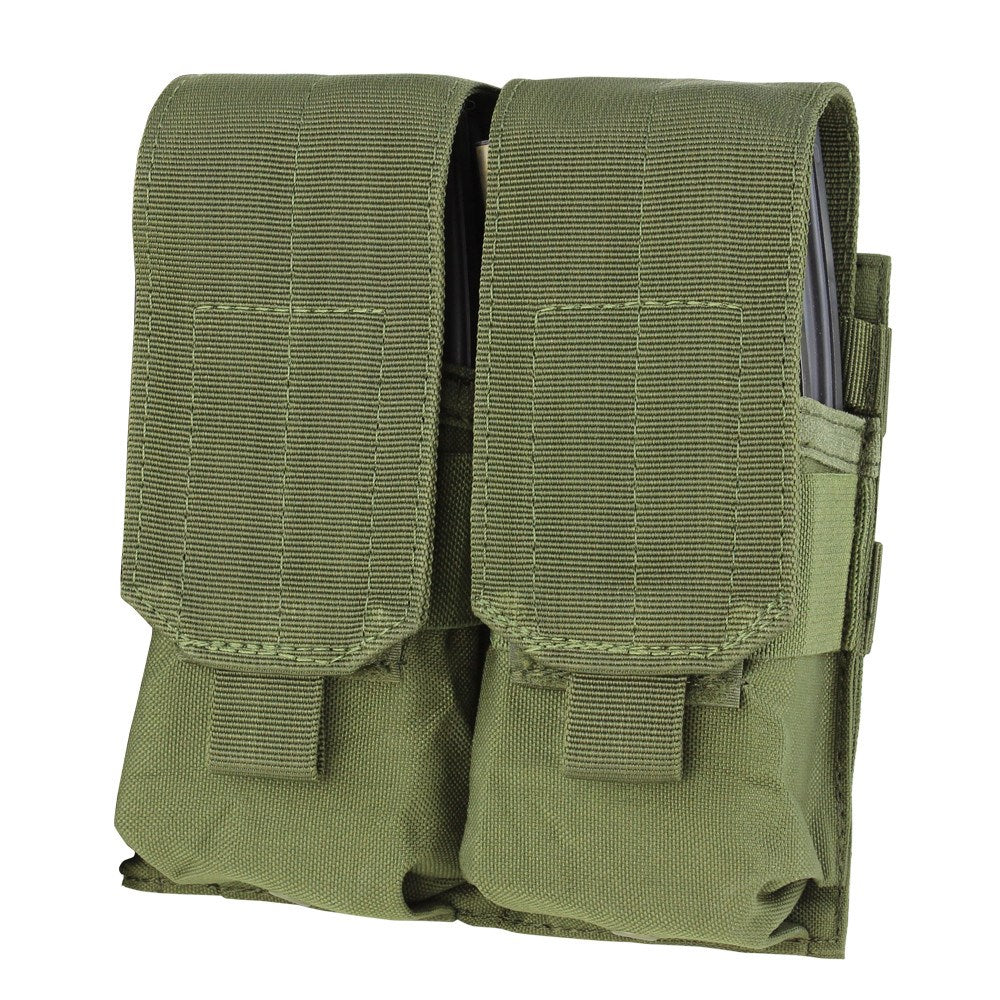 Bolsa MOLLE doble para cargadores M4 en verde con cierre de velcro