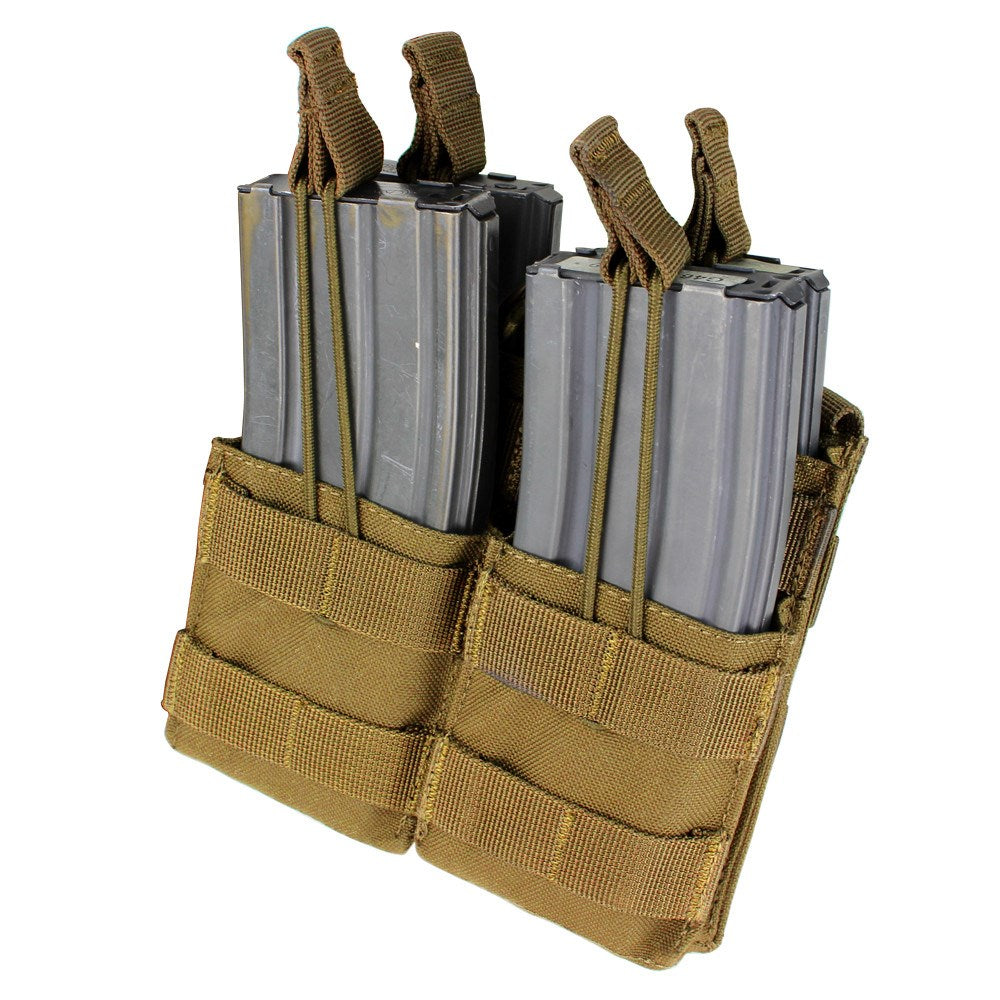 Portacargadores MOLLE doble 4xM4 abierto verde, funda para cargadores, vista frontal