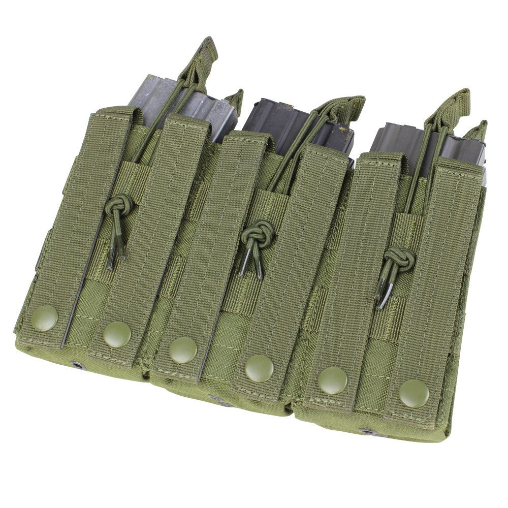 Bolsa MOLLE triple para 6 cargadores M16/M4, abierta, color verde
