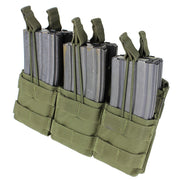 Bolsa MOLLE triple para 6 cargadores M16/M4, abierta, color verde