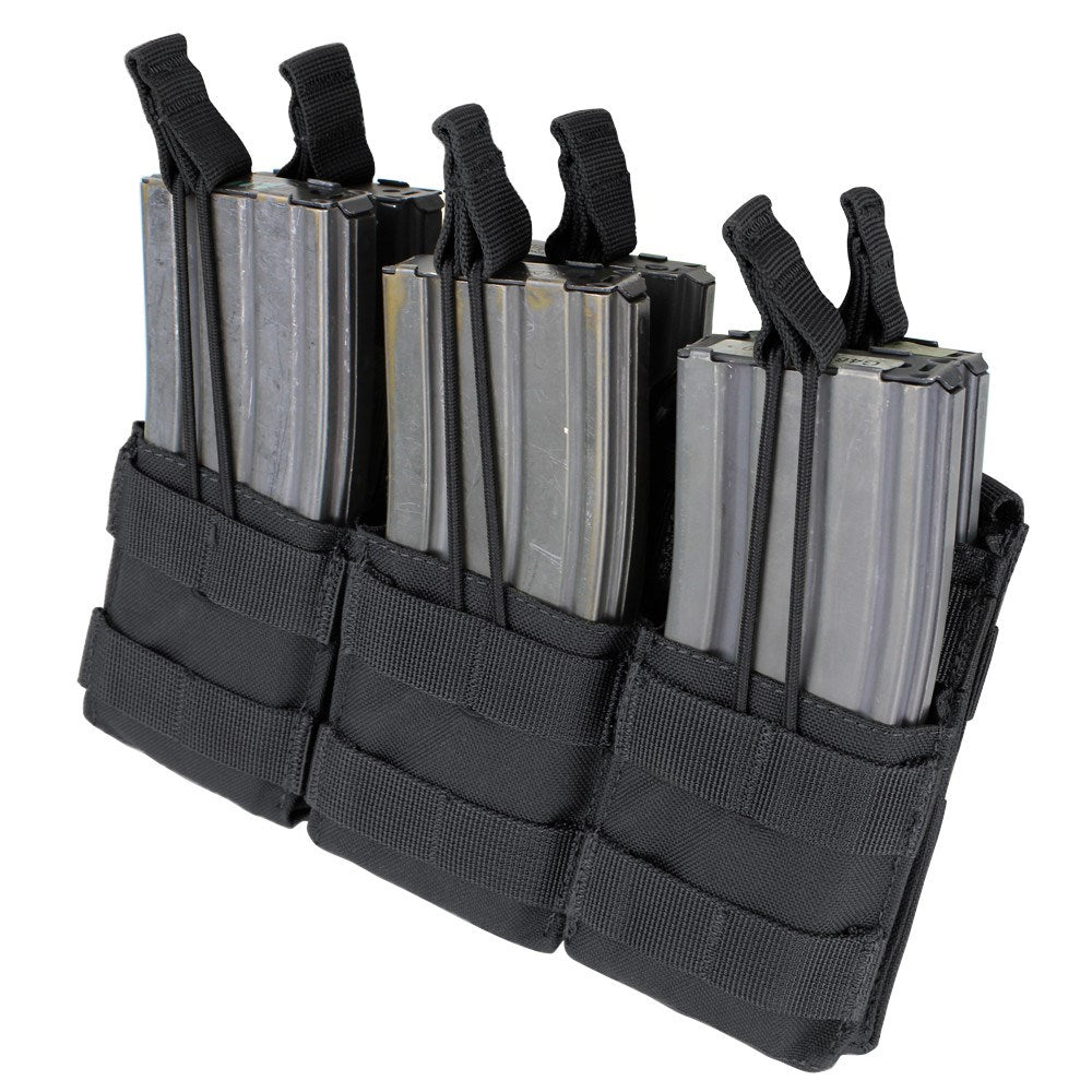 Funda MOLLE triple para 6 cargadores M16/M4 abierta color verde