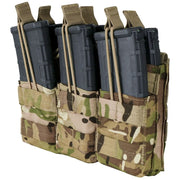 Bolsa MOLLE triple abierta para 6 cargadores M16/M4, con cordón elástico ajustable