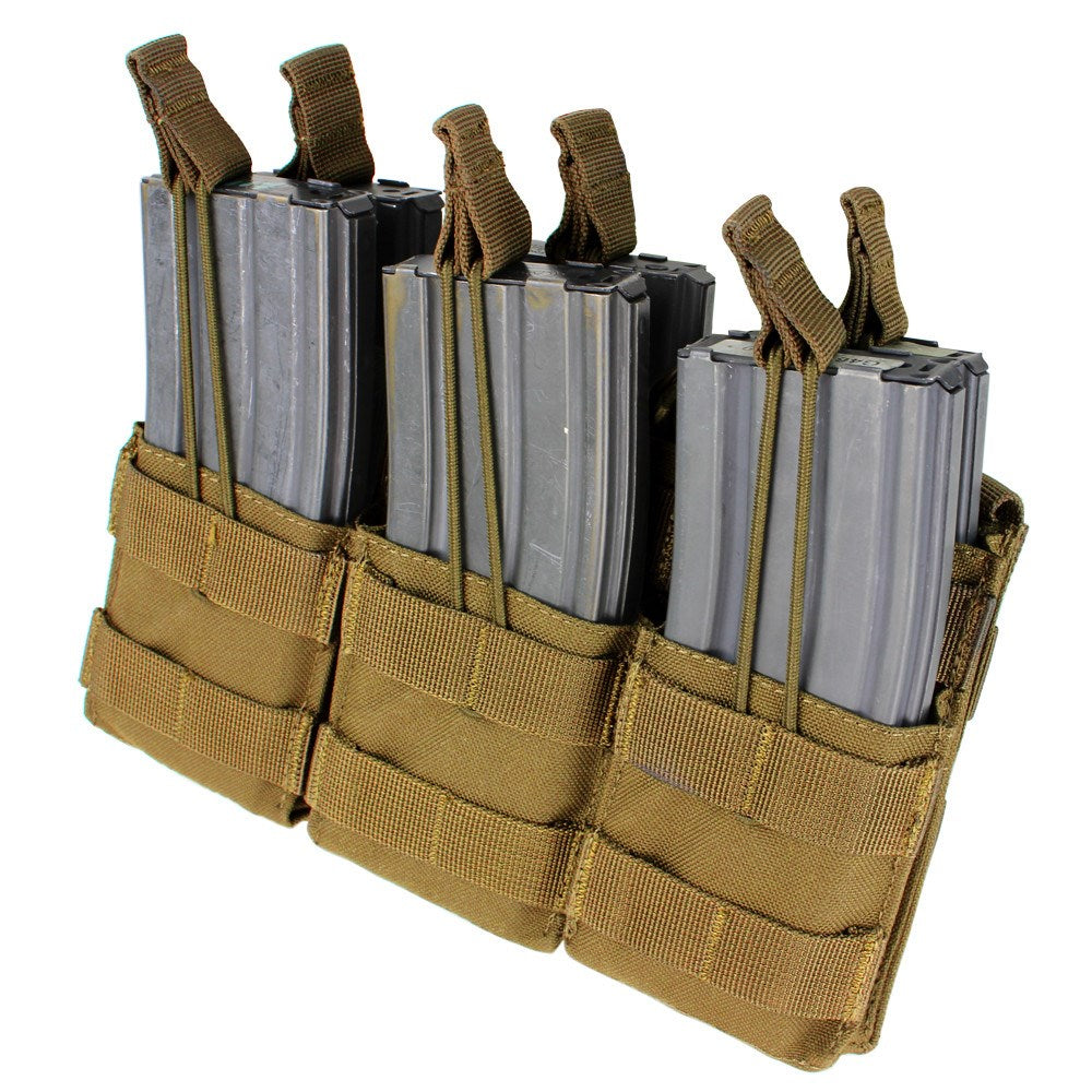 Bolsa MOLLE triple para 6 cargadores M16/M4, abierta, color verde