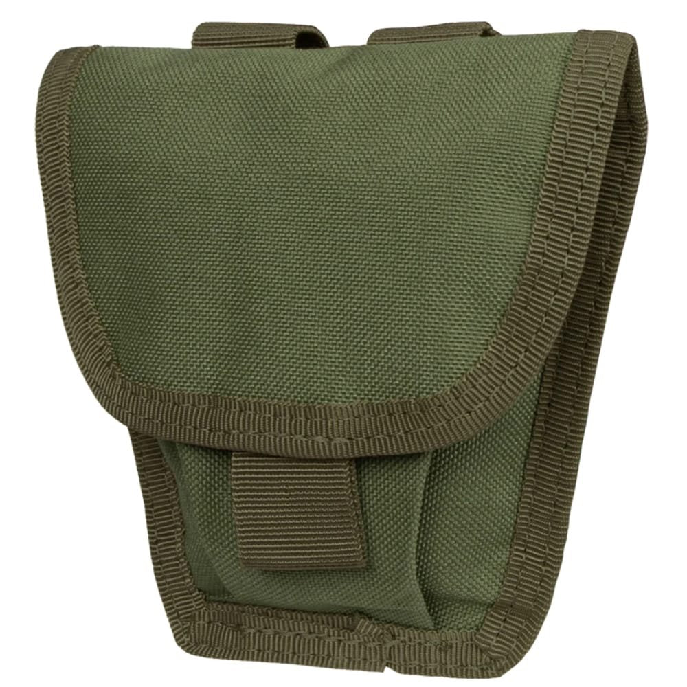 Funda MOLLE para esposas verde con solapa y cierre de velcro, capacidad para dos pares