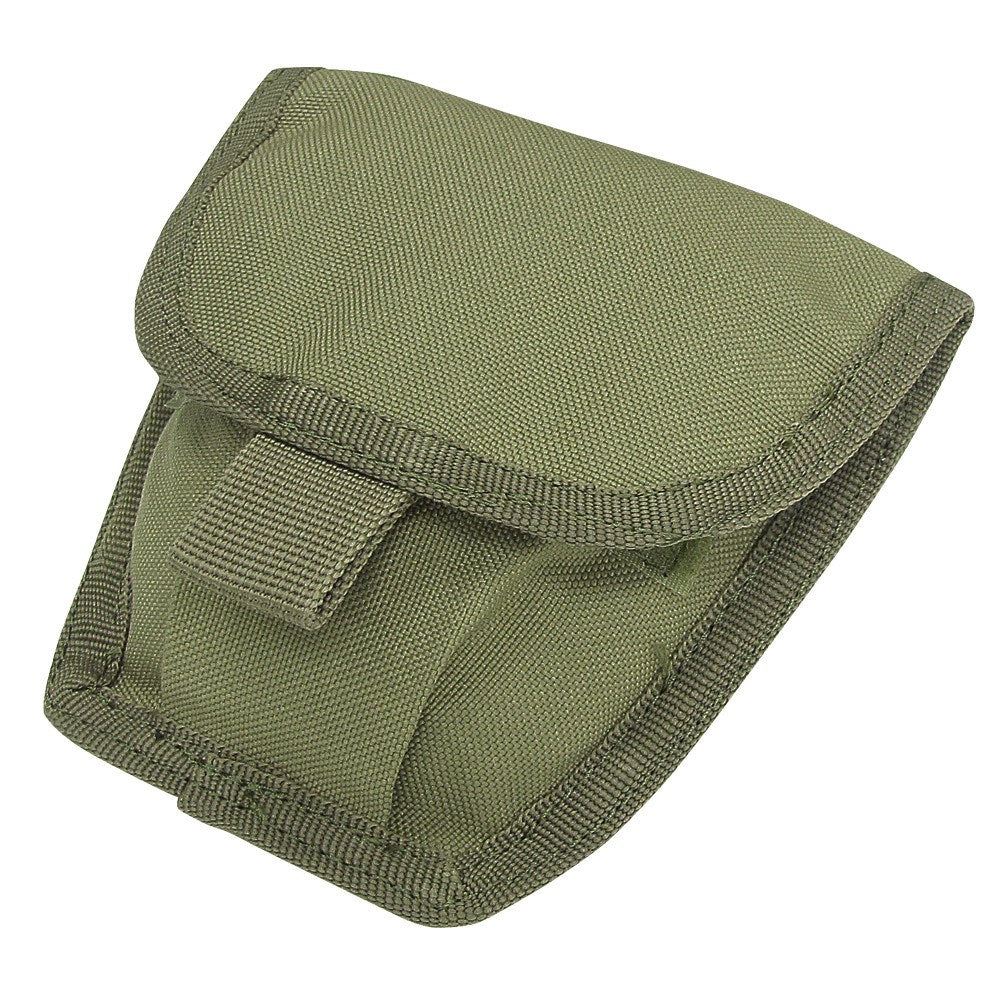 Funda MOLLE para esposas verde con solapa y cierre de velcro, capacidad para dos pares