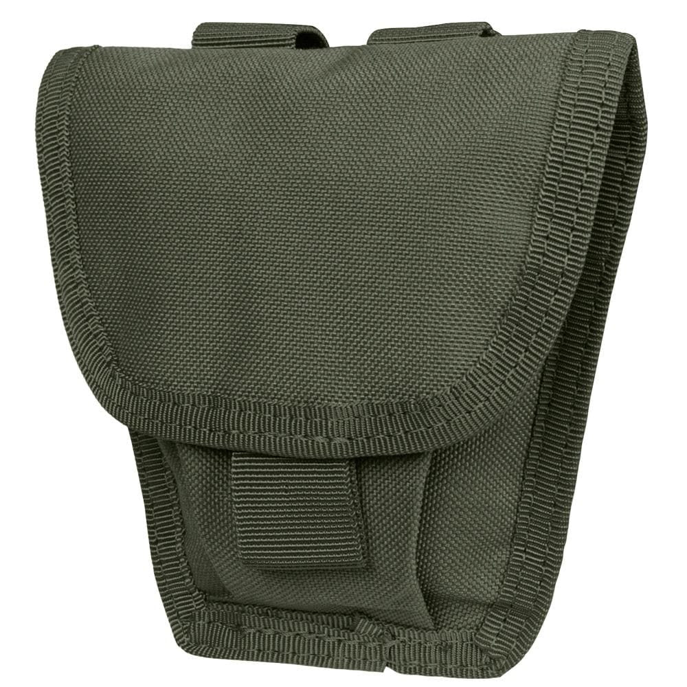 Funda MOLLE para esposas verde con solapa de cierre velcro y posibilidad de fijación MOLLE