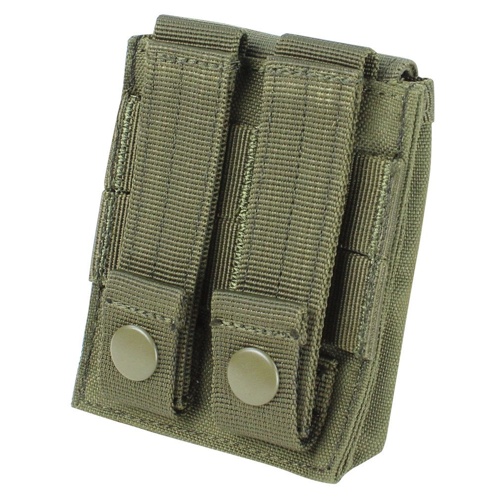 Funda MOLLE EMT para guantes verde, cierre velcro, solapas elásticas, compatible con sistema MOLLE o cinturón, capacidad 3-4 pares
