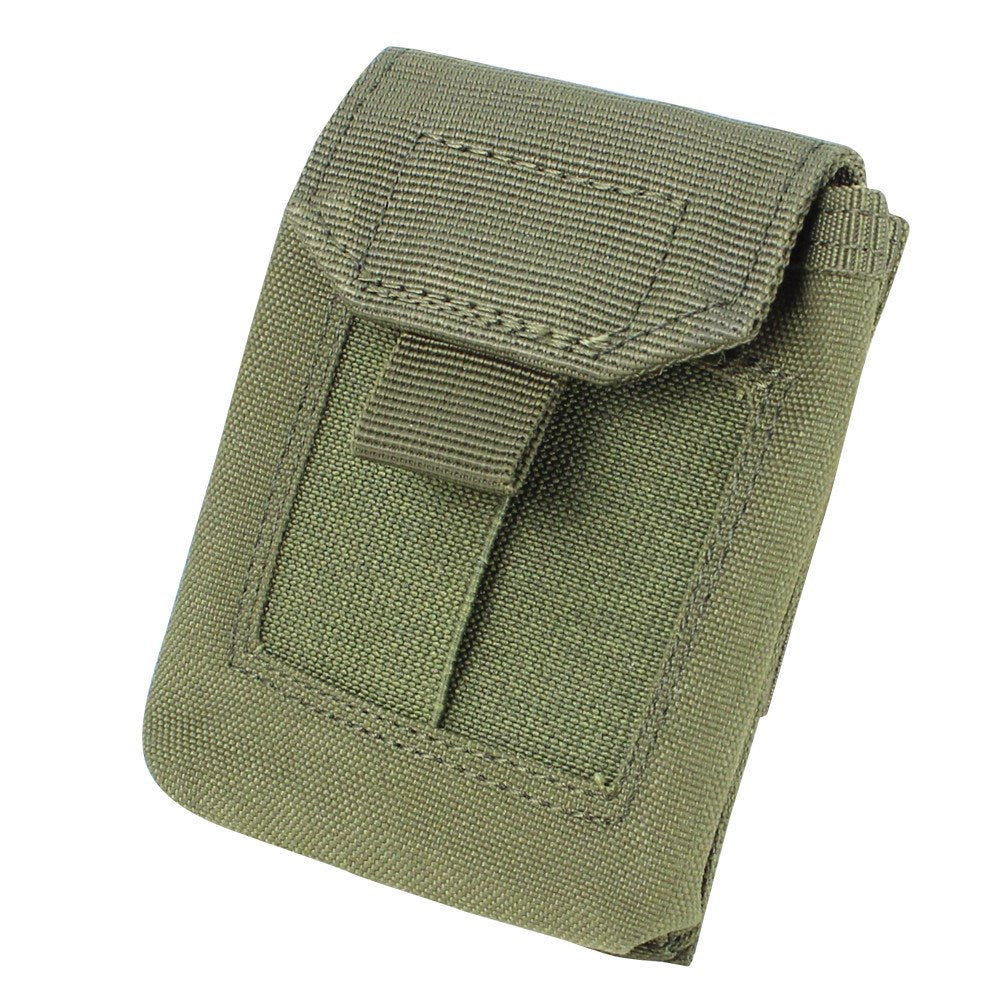 Funda MOLLE EMT para guantes verde, cierre velcro, solapas elásticas, compatible con sistema MOLLE o cinturón, capacidad 3-4 pares