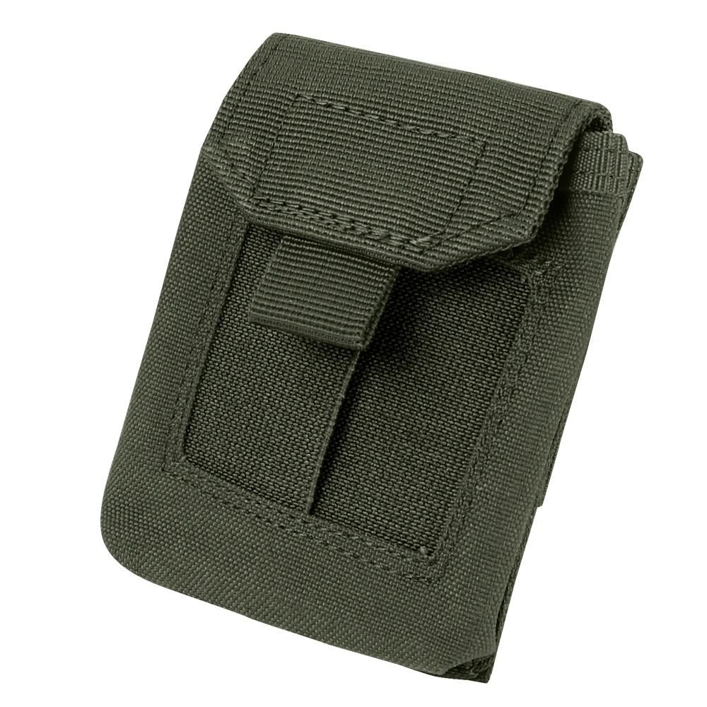 Funda MOLLE EMT para guantes verde, cierre velcro, solapas elásticas, compatible con sistema MOLLE o cinturón, capacidad 3-4 pares