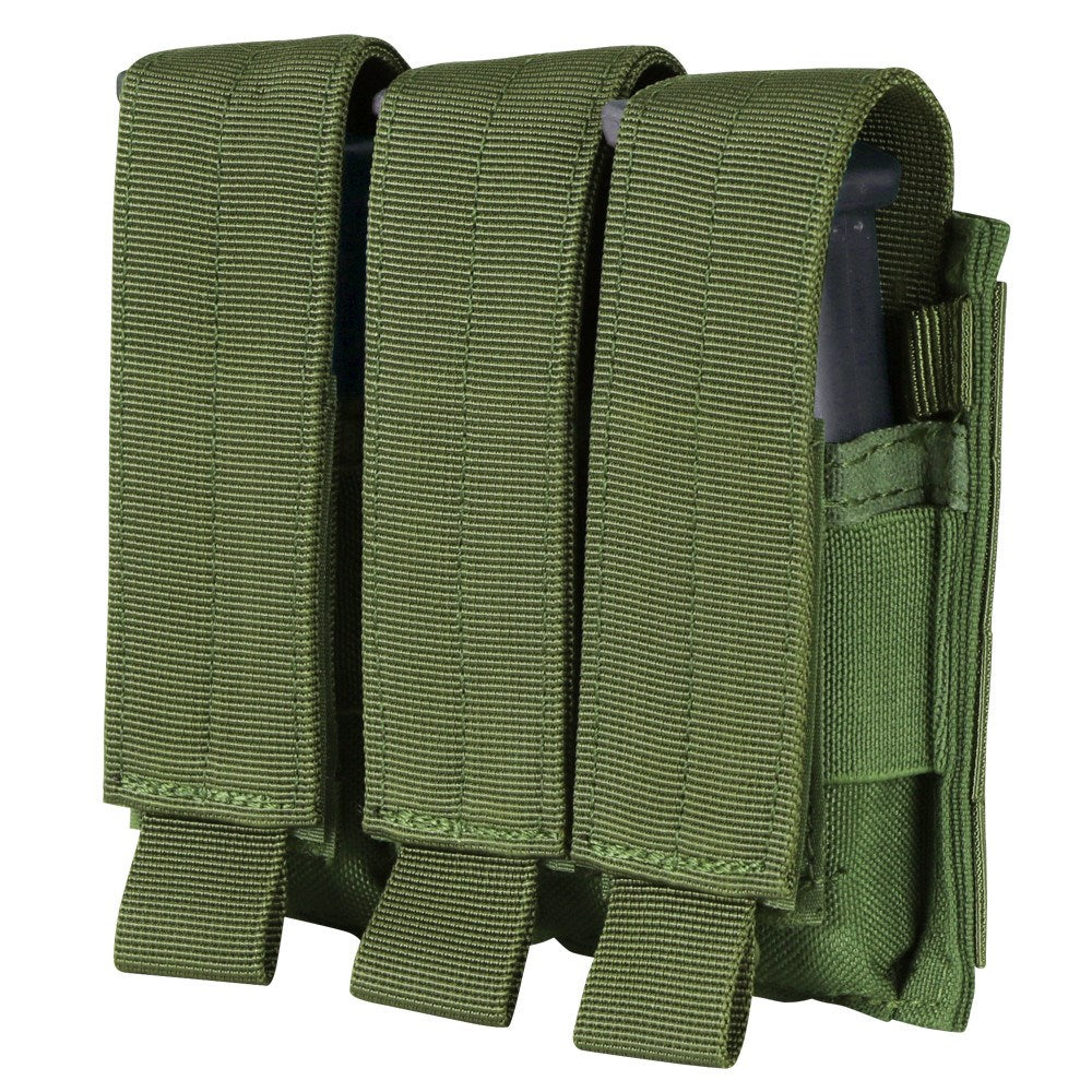 Portacargadores MOLLE triple M9 verde, funda para 3 cargadores con solapas ajustables