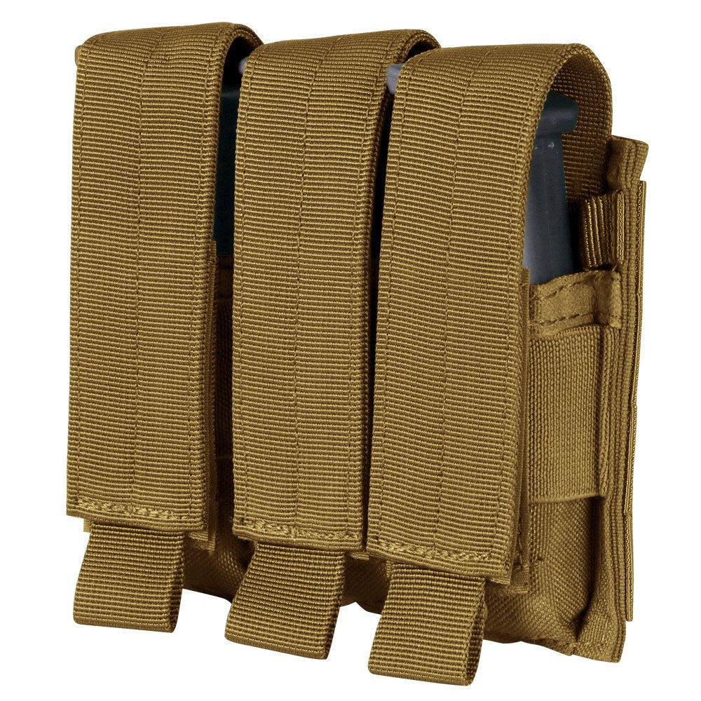 Bolsa MOLLE triple para cargadores M9 en verde, vista frontal