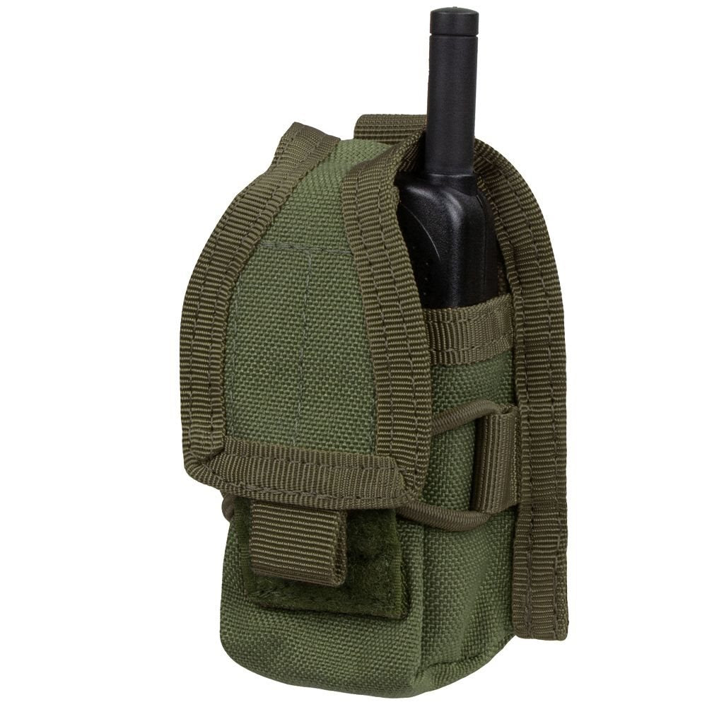 Funda MOLLE HHR para radio verde con cierre VELCRO y cordón de ajuste