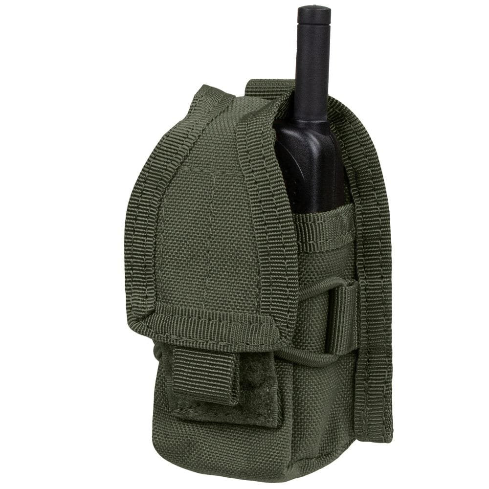 Funda MOLLE HHR para radio verde con cierre VELCRO y ranura trasera para cinturón