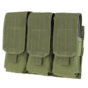 Funda MOLLE para cargadores 3xM16 verde — triple portacargadores para 6 cargadores M4/M16 con cierre de velcro