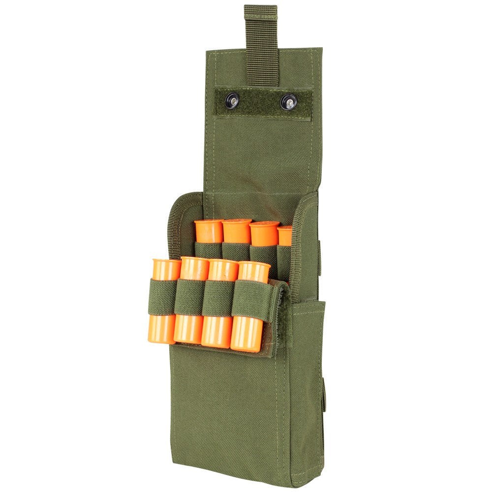 Cartuchera para cartuchos de escopeta verde, desplegable, capacidad 25 cartuchos, cierre con velcro y broches