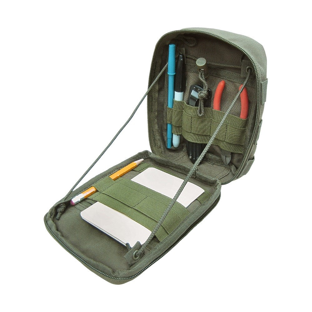 Funda MOLLE Side Kick verde para material sanitario con cremallera doble y bolsillo exterior