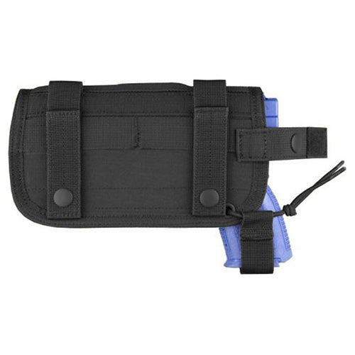 Funda pistola HT horizontal verde montada en sistema MOLLE