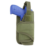 Funda pistola VT vertical verde montada en sistema MOLLE
