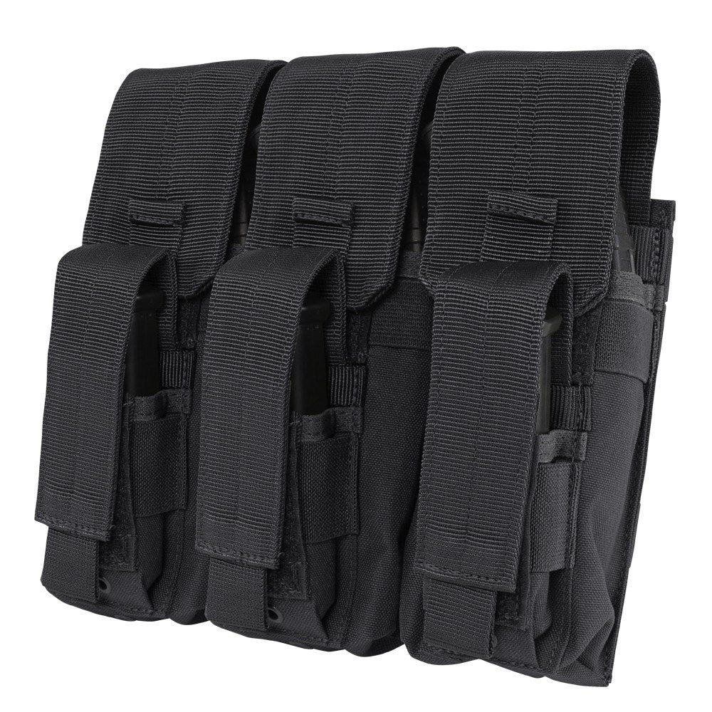 Funda KANGAROO para 3 cargadores AK en verde, compatible con MOLLE y cierre de velcro