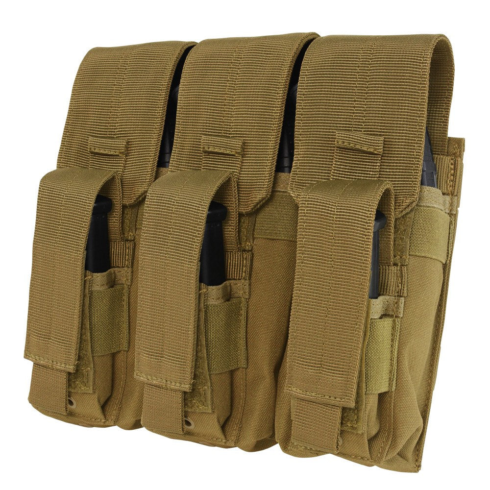 Funda KANGAROO para 3 cargadores AK en verde, compatible con MOLLE y cierre de velcro