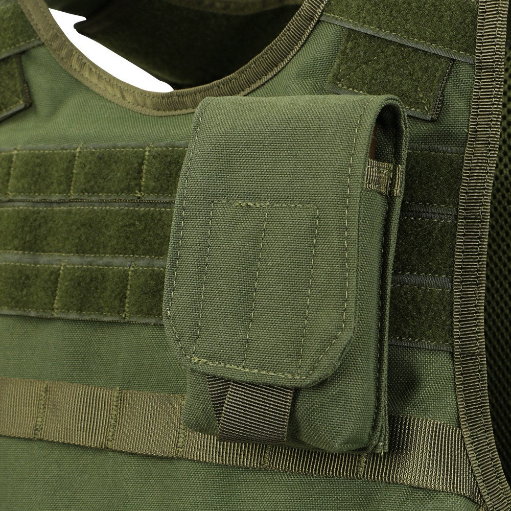 Funda universal verde para móvil con cierre de velcro, compatible con sistema MOLLE
