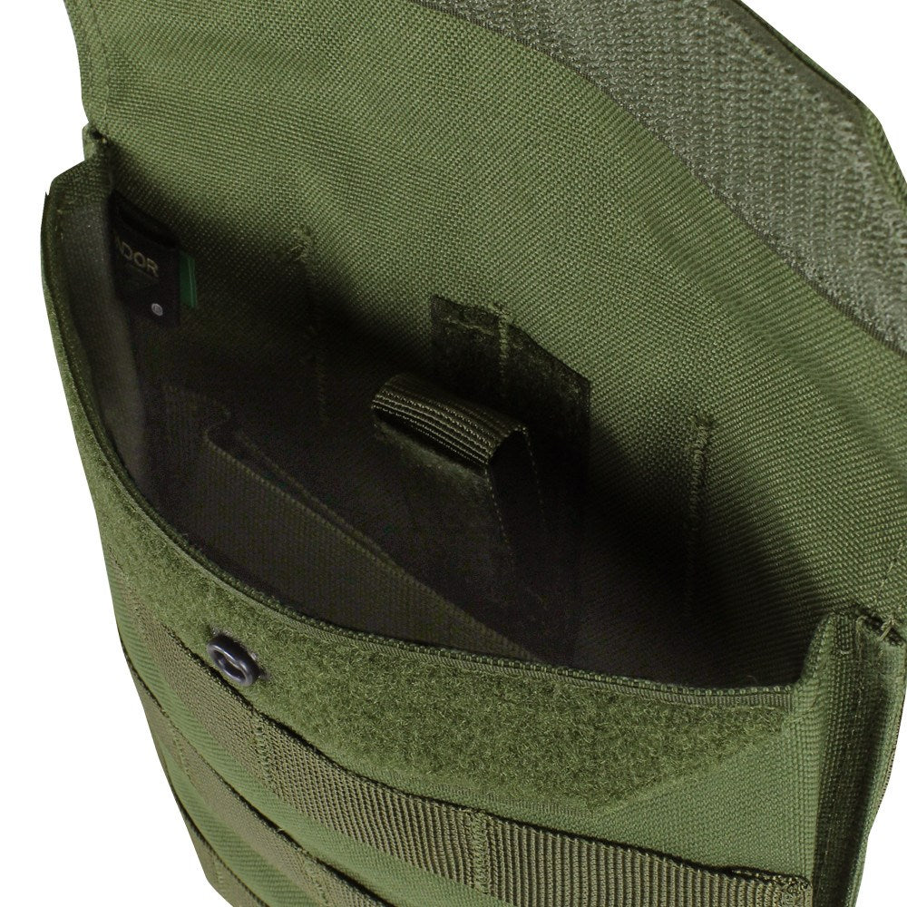 Funda utilitaria lateral para portaplacas verde, vista del producto