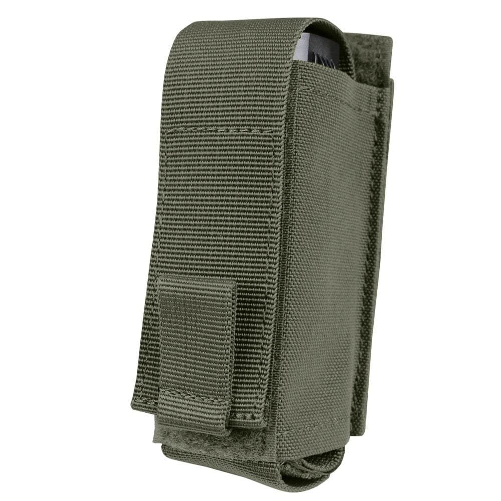 Funda OC para spray COYOTE con correa trasera de 10 cm compatible MOLLE/PALS y solapa con velcro
