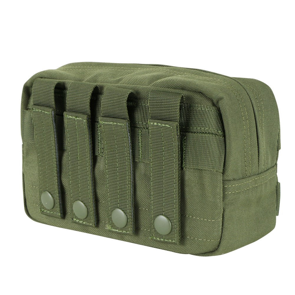 Funda MOLLE Utility horizontal verde con dos filas de PALS y cremallera bidireccional