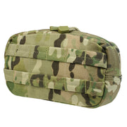 Funda MOLLE UTILITY horizontal, vista frontal con dos filas de PALS y cremallera de doble recorrido