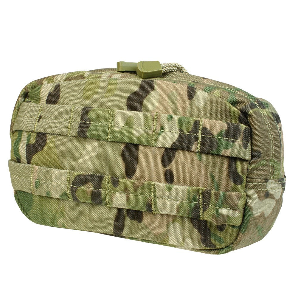 Funda MOLLE UTILITY horizontal, vista frontal con dos filas de PALS y cremallera de doble recorrido