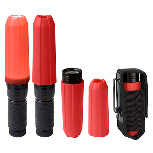 Linterna MAGNUM 14 LED con cono señalizador rojo y funda de nailon