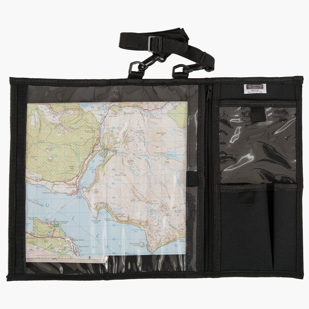 Funda impermeable para mapa negra con ventana de PVC y cierre MAP001-BK