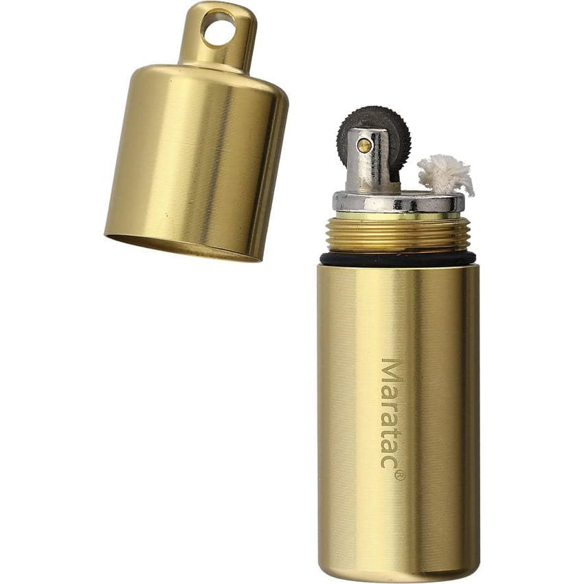 Encendedor PEANUT XL en funda impermeable de latón, resistente y compacto