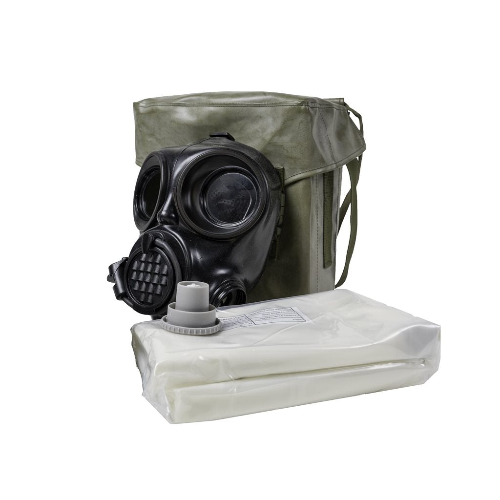 Máscara antigás OM-90 con traje JP-90 y bolsa usada