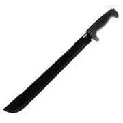 Machete SOGfari 18" (45,7 cm), hoja negra 3Cr13 con sierra en el lomo y funda