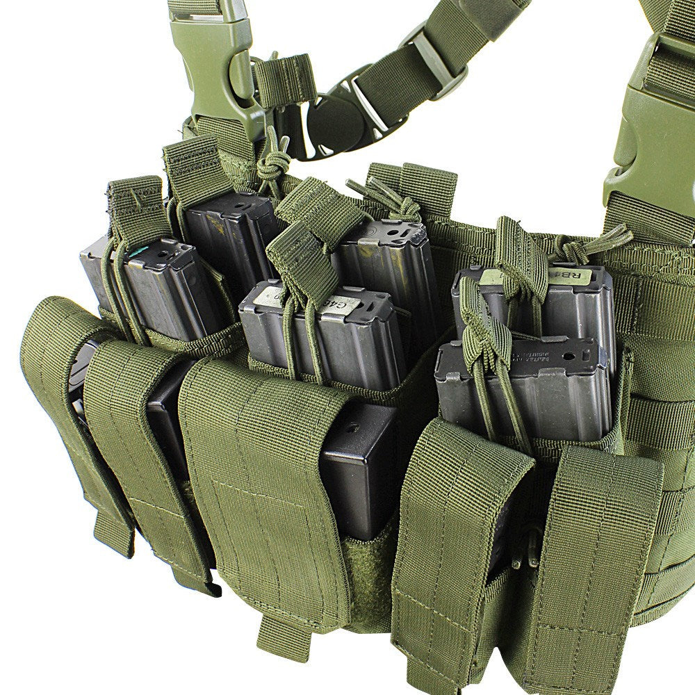 Chaleco táctico Recon Chest Rig verde con portacargadores integrados