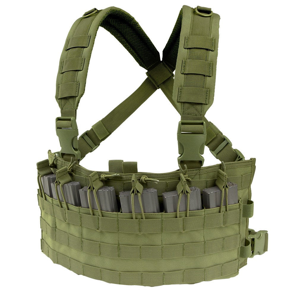 Chaleco táctico RAPID ASSAULT CHEST RIG verde con bolsas integradas para cargadores AR15