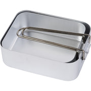 Juego de cocina de campaña MESS de aluminio para 1 persona, dos piezas con asas abatibles