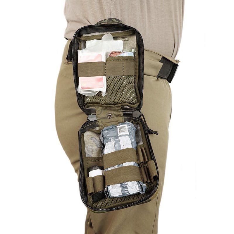 Estuche sanitario IFAK verde, 220 x 120 x 65 mm, bolsillo extraíble