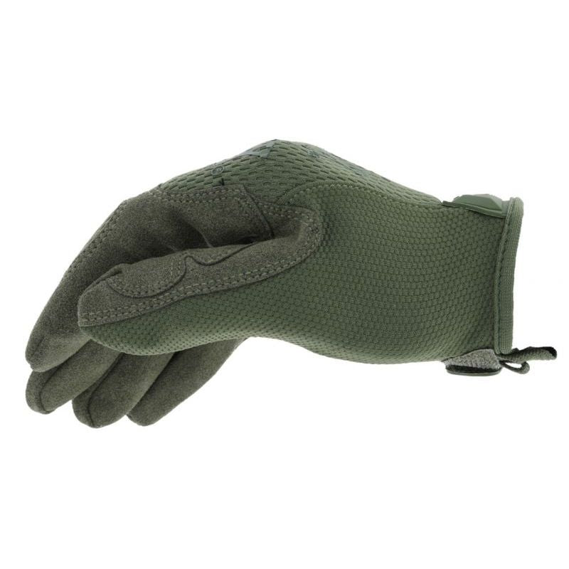 Guantes MECHANIX ORIGINA en verde claro, vista de la palma y materiales