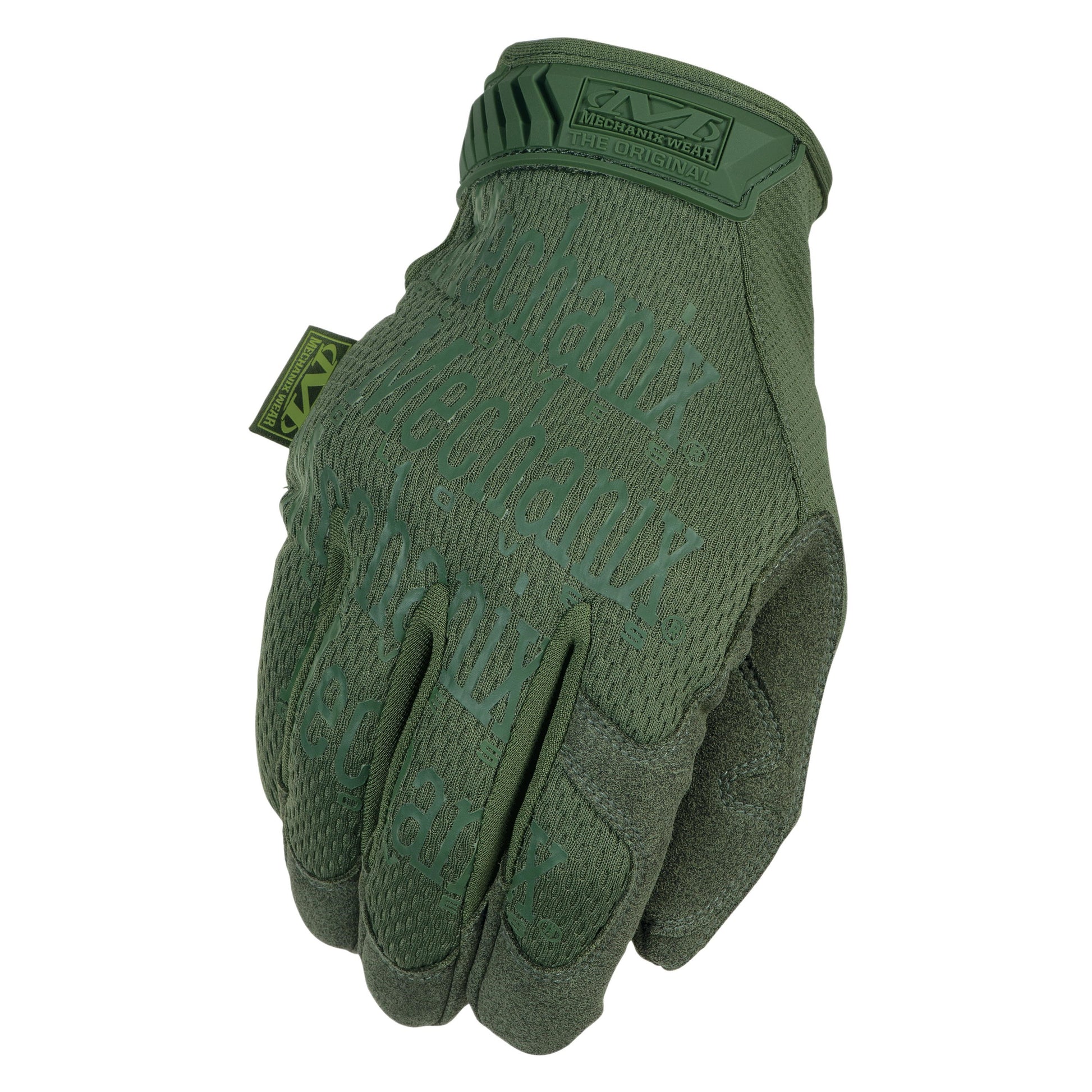 Guantes MECHANIX ORIGINA en verde claro, vista de la palma y materiales