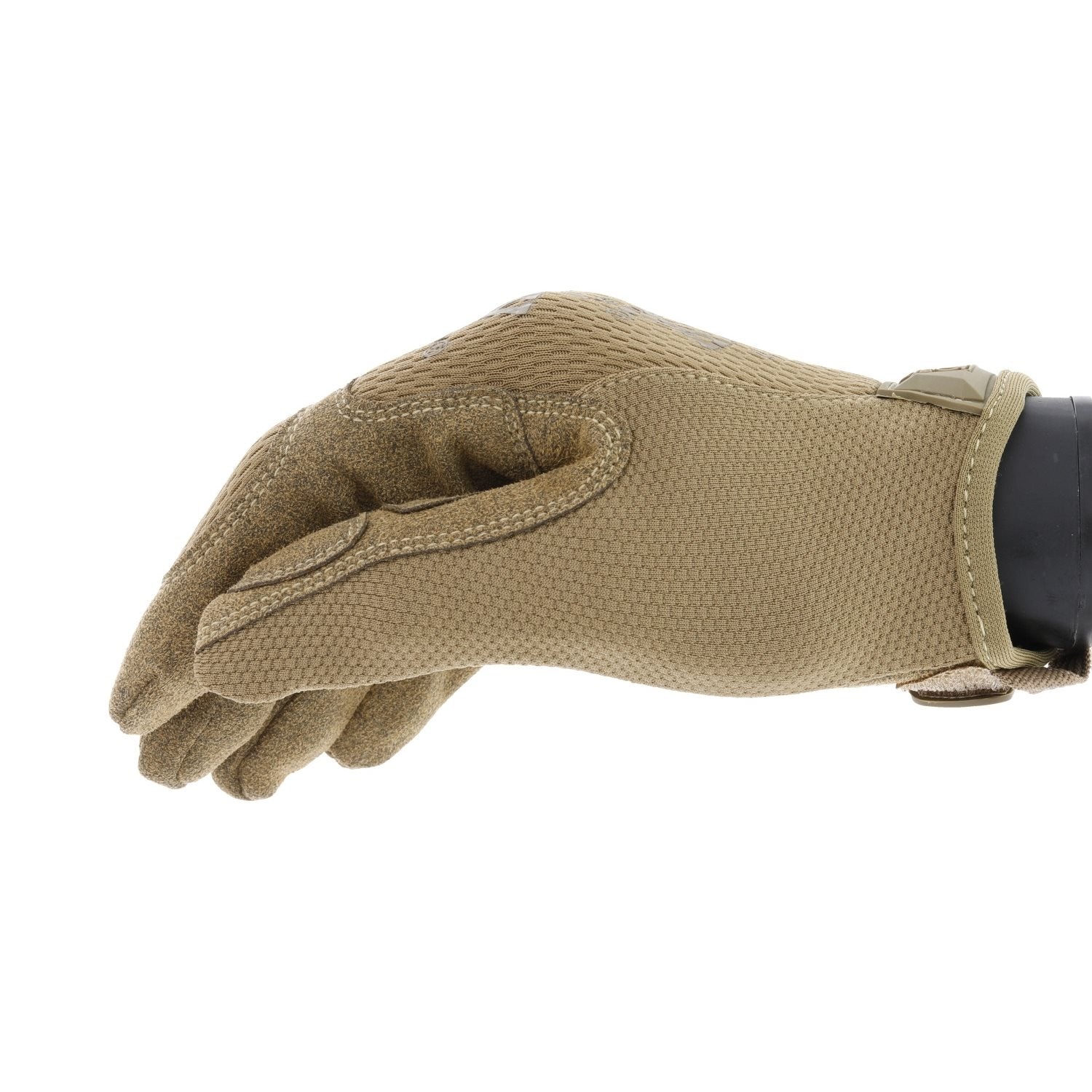 Guantes Mechanix Original Coyote mostrando palma de Clarino y dorso de Spandex