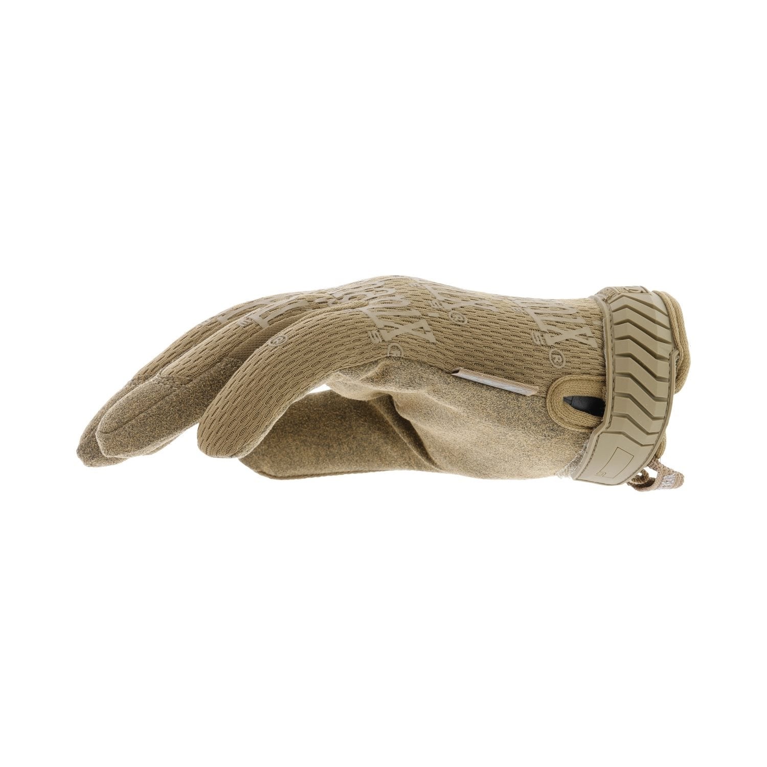Guantes Mechanix Original Coyote mostrando palma de Clarino y dorso de Spandex
