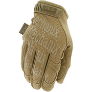 Guantes Mechanix Original Coyote mostrando palma de Clarino y dorso de Spandex